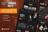 Thunderbolts – Basketball Team & Sports Club Elementor Template Kit