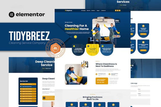 Tidybreez – Cleaning Service Company Elementor Template Kit