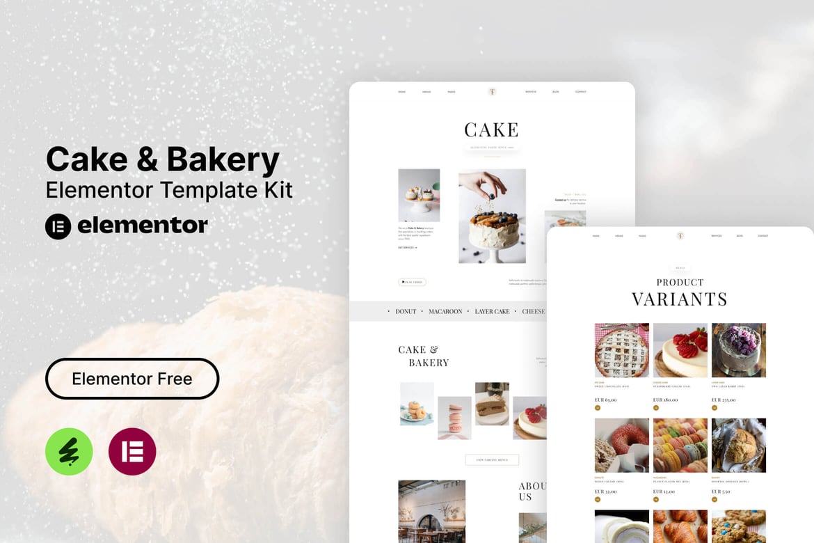 Tiffa – Cake & Bakery Elementor Template Kit