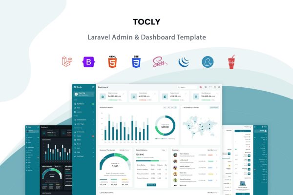 Tocly – Laravel Admin & Dashboard Template Tocly is a Laravel 10 with Vite & Bootstrap 5 based fully responsive admin dashboard template