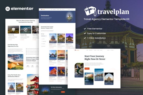 Travelplan – Tour & Travel Agency Elementor Template Kits