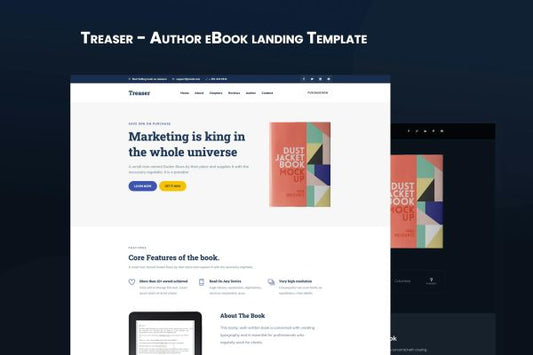 Treaser – Author eBook landing Template + RTL Author eBook landing Template