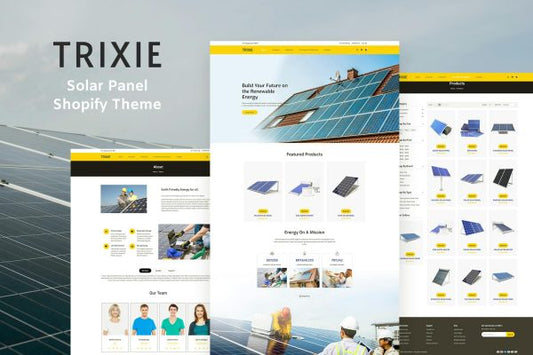 Trixe - Solar Responsive Shopify Template Solar Panels, Wind Energy, Electric Power, Natural Resources, Battery & UPS eCommerce Shop Theme