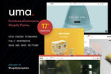 Uma - Minimal Clean Multiple Shopify Theme Drag & Drop Shopify Theme Sections, Multiple layout header, footer