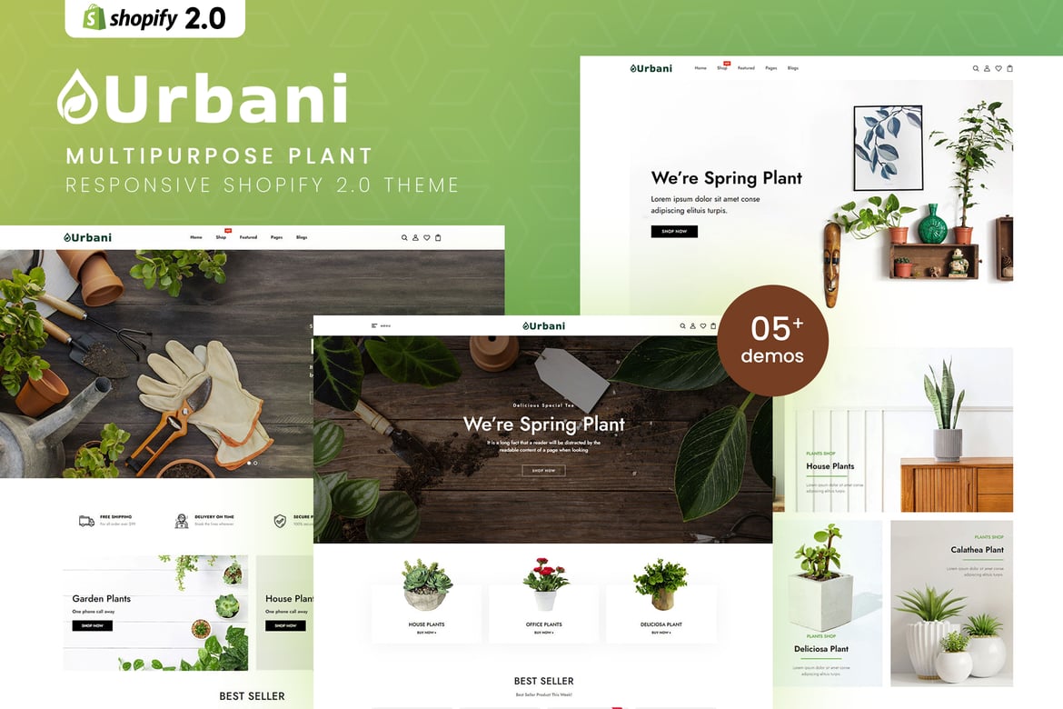 Urbani - MultiPurpose Plant Store Shopify 2.0 Them Shopify Theme