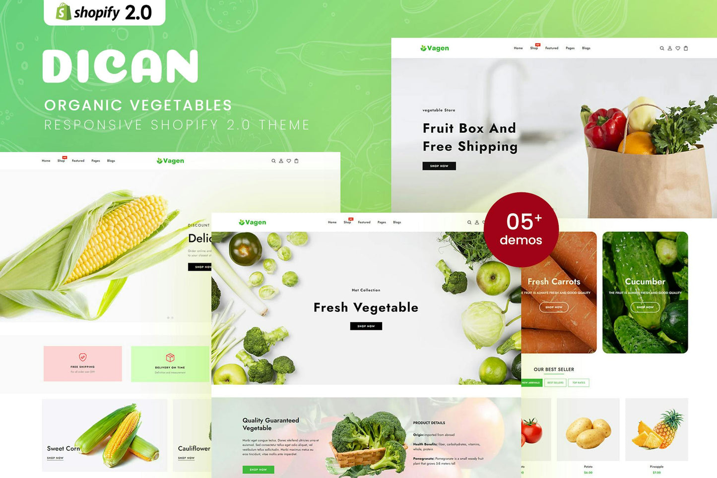 Vagen - Organic Vegetables Shopify 2.0 Theme Organic Vegetables Responsive Shopify 2.0 Theme