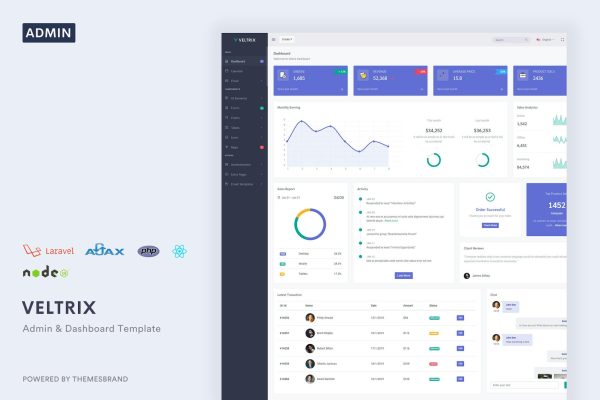 Veltrix – Admin & Dashboard Template Veltrix is a premium and fully responsive admin template & starter-kit with bootstrap version 4.3.1