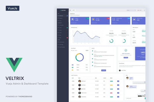Veltrix – Vuejs Admin & Dashboard Template Veltrix is a fully featured premium admin dashboard template in VueJs with developer-friendly codes