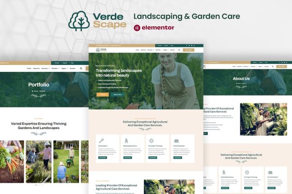 VerdeScape – Landscaping & Garden Care Elementor Pro Template Kit