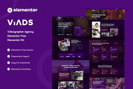 Viads – Videographer Agency Elementor Template Kit