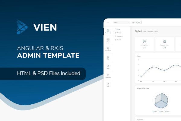 Vien Angular – Angular 9 Admin Template Clean and Organised Code – Awesome Design