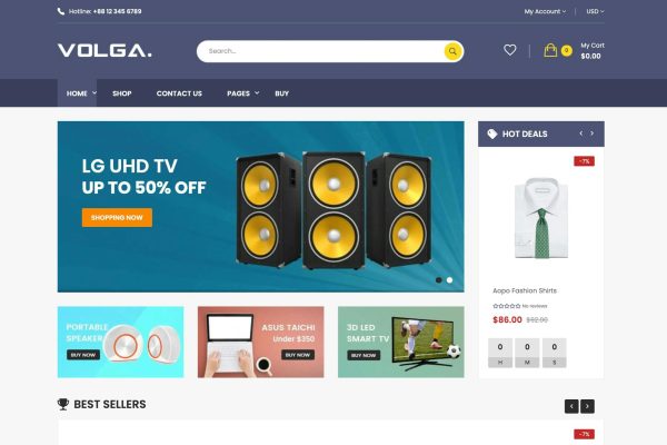 Volga - MegaShop Technology Shopify Theme Responsive Mega Store Technology and Digital Shopify theme
