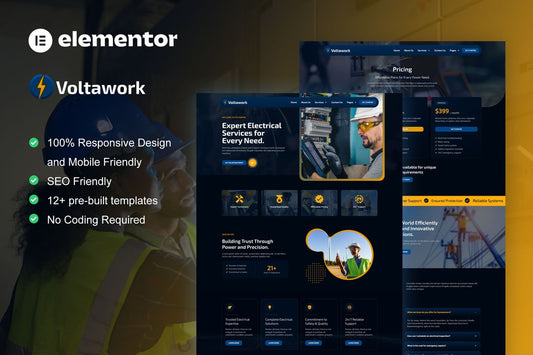 VoltaWork – Electrical Service Elementor Template Kit