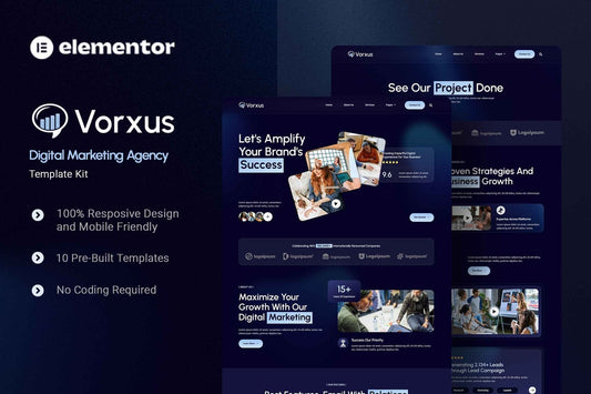 Vorxus – Digital Marketing Agency Elementor Template Kit