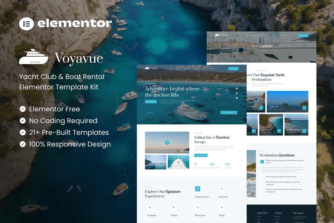 Voyavue – Yacht Club & Boat Rental Elementor Template Kit