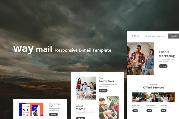 Way Mail – 30+ Modules E-mail Templates Way Mail – Responsive Email Templates is a Modern and Clean Design email templates.