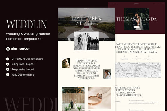 Weddlin – Wedding & Wedding Planner Elementor Template Kit