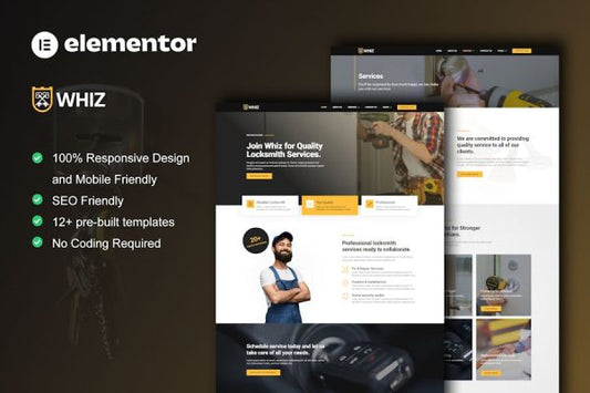 Whiz – Locksmith & Key Maker Services Elementor Pro Template Kit