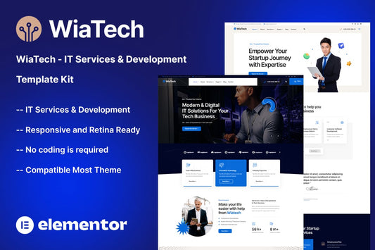 WiaTech – IT Services & Development Elementor Template Kit