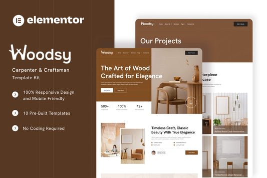 Woodsy – Carpenter & Craftsman Elementor Template Kit