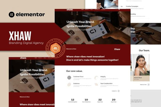 Xhaw – Branding Digital Agency Elementor Template kit