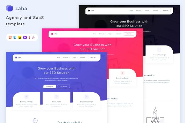 Zaha – Agency and SaaS Template agency, app, app landing, business, creative, landing, marketing, product, saas, saas template, html