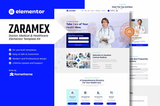 Zaramex – Doctor, Medical & Healthcare Elementor Template Kit