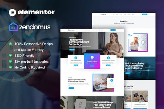 Zendomus – Smart Home & Technology Services Elementor Pro Template Kit
