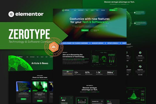 Zerotype – Technology & Software Company Elementor Template Kit