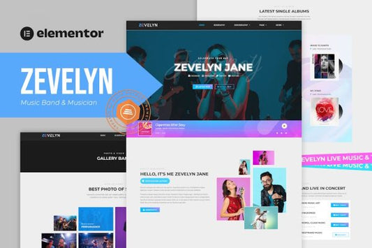 Zevelyn – Music Band & Musician Elementor Template Kit