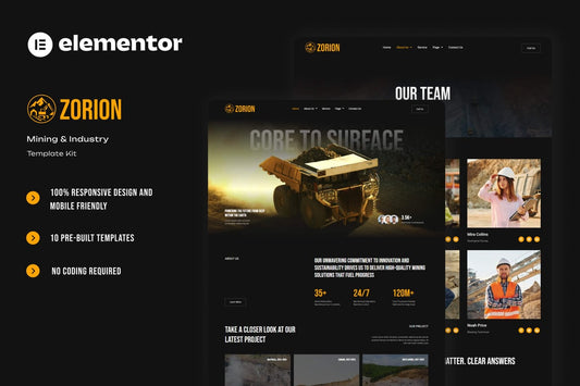 Zorion – Mining & Industry Elementor Template Kit