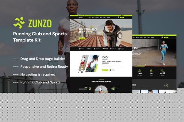 Zunzo – Running Club & Sports Elementor Pro Template Kit